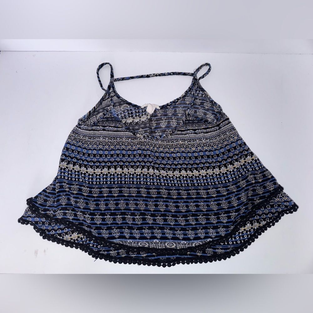 R2D size small blue boho Patterned Camisole tank Top